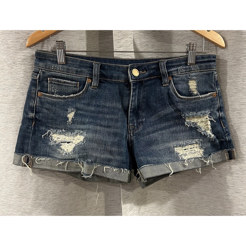 Blank NYC The Fulton Distressed Roll Up Jean Denim‎ Shorts 26